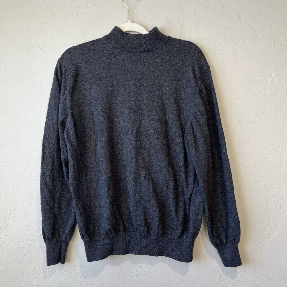 Línea merino Wool Gray‎ Turtleneck Sweater M /L 100% italy minimalist classic